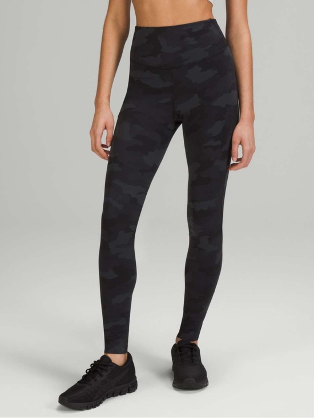 Lululemon Base Pace High-Rise Tight 28" *Brushed Nulux Black Camo Size 10